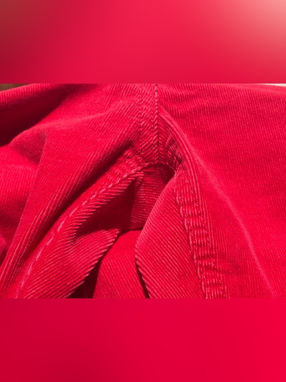 ❤️ M&S Collection Bright Red Corduroy Pants Size 8 • High Rise Straight Leg - Picture 7 of 16